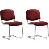Nowy-Styl Besucherstuhl Iso Swing, stapelbar, Freischwinger, Stoff, bordeaux, 2 Stück