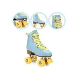 attabo Rollschuhe Mädchen Cascada Größe 40 EU Ökoleder Obermaterial Belüftung Aluminium Kufe 82A Räder Roller Skates mit Zehenschutz und Sicheres Bremsen