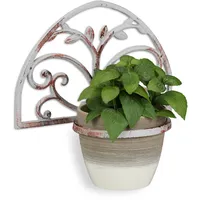 Relaxdays Blumenhalter Wand Gusseisen 28,5 x 17,5 x 20