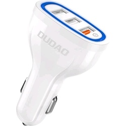 Dudao Car Charger Quick Charge Quick Charge 3.0 QC3.0 2.4A 18W 3x USB white (R7S white), Auto Adapter, Weiss