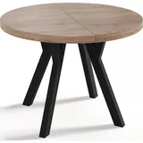 WFL GROUP Esstisch, Sonoma Eiche, Rund,Rund, 100x76x100 cm, Esszimmer, Tische, Esstische