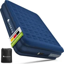 Juskys Luftmatratze Sapri L Blau - 2 Personen Luftbett selbstaufblasend - integrierter Pumpe