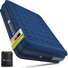 Juskys Luftmatratze Sapri L Blau - 2 Personen Luftbett selbstaufblasend - integrierter Pumpe