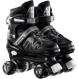 Sumeber Rollschuhe Kinder Inliners Roller Skates Roller Blades 4 Räder Flash Kinder Inline Skates für Anfänger Outdoor/Indoor Verstellbar Rollschuhe Kinder Geburtstagsgeschenk (Schwarz, L)