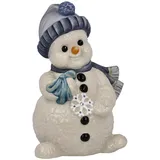 Goebel Schneemann Figur Meine Schneeflocke aus Steingut mit Kristallen, 66-704-15-1