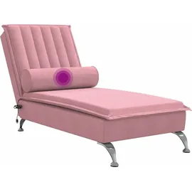 vidaXL Massage-Chaiselongue mit Nackenrolle rosa
