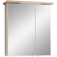 XORA Spiegelschrank Quickset 966, Eiche, Kaschmir, Metall, 2 Fächer,