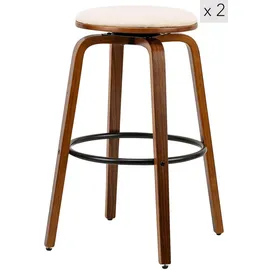 Möbel Kraft Barhocker 2er-Set 40 x 70 cm Beige