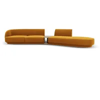 Micadoni Sofa Miley, modular 4-Sitzer mit 1 Armlehne gelb