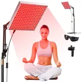 Rotlichtlampe, Infrarot-Körper- und Gesichtsbehandlungslampe, 225-LED-Rotlicht-Therapielampe, 660 nm & 850 nm Infrarot-Panel Lampe, Rotlicht-Therapie-Entspannungsgerät, mit verstellbarem Ständer