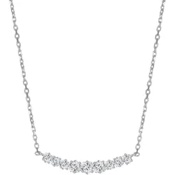 Hey Happiness Tennis-Halskette Herz-Edelsteine 925 Sterlingsilber Silber Damen 