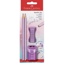 FABER-CASTELL Schreibset GRIP SPARKLE violett