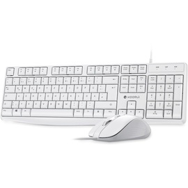 KOORUI Tastatur und Maus,Maus Tastatur Set Deutsches Layout QWERTZ mit 12 Funktionstasten 2.4 GHz Tastatur Maus Set für Windows,MacOS,Linux-Weiß