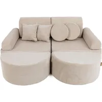 MeowBaby Kindersofa,, Ecru, Textil, 120x25x60 cm, Kinder- & Jugendzimmer, Kindermöbel, Kindersitzmöbel & -tische, Kindersessel & -sofas