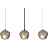 Nordlux Orbiform 3-flg. 15 cm rund Messing gebürstet / Rauchglas