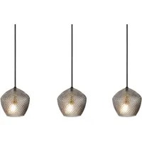 Nordlux Orbiform 3-flg. 15 cm rund Messing gebürstet / Rauchglas