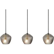 Nordlux Orbiform 3-flg. 15 cm rund Messing gebürstet / Rauchglas