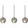 Nordlux Orbiform 3-flg. 15 cm rund Messing gebürstet / Rauchglas