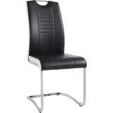 Hela 4er Set Schwingstuhl, Microfaser Vintage oder Kunstleder schwarz weiß), - Gestell Chrom
