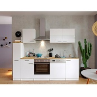 Respekta Küchenzeile KB250WW  (Breite: 250 cm, Mit Elektrogeräten, Weiß)