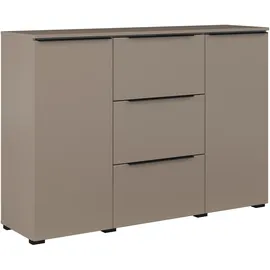 INOSIGN Sideboard INOSIGN "Tana, Breite 132 cm, moderne Kommode 3 SK,2 Trg", braun (congo), B:132cm H:91cm T:35cm, FSC-zertifizierter Holzwerkstoff, Glas, Kunststoff, Melamin, Metall, Sideboards, Sideboard, Schubladenschrank,Anrichte mit viel Stauraum,