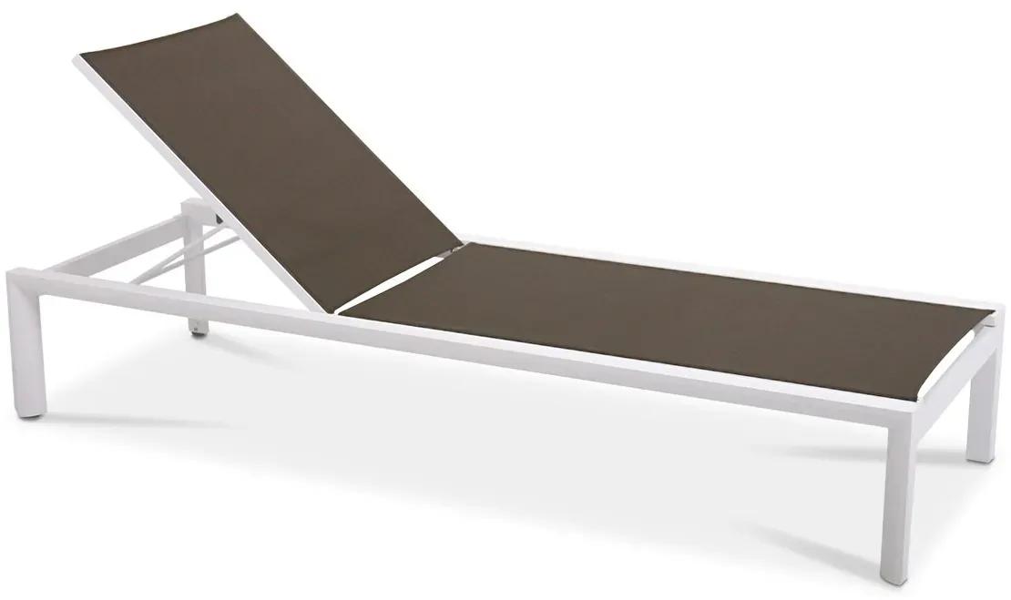 Sonnenliege Cannes - Aluminiumrahmen weiß, Textilene taupe
