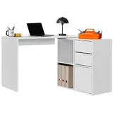 mokebo® mokebo Eckschreibtisch Weiß Holzwerkstoff, 112x77x54 cm, Arbeitszimmer, Schreibtische, Eckschreibtische