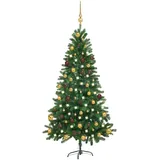 vidaXL Künstlicher Weihnachtsbaum mit LEDs & Kugeln 150 cm Grün