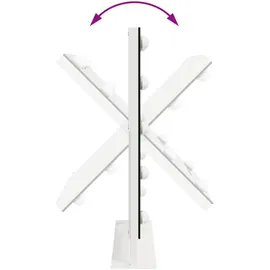 vidaXL Kosmetikspiegel, LED Schminkspiegel Weiß 44 x 10 x 53 cm Glas und Stahl