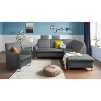 sit&more Ecksofa Daytona L-Form, mit Federkern, zwei Kopfstützen und wahlweise mit Bettfunktion grau