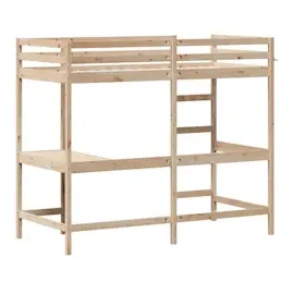 vidaXL Hochbett mit Schreibtisch 90x200 cm Massivholz Kiefer