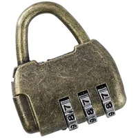 HMF Vintage Deko Zahlenschloss Vorhängeschloss 3-Stellig, Gold