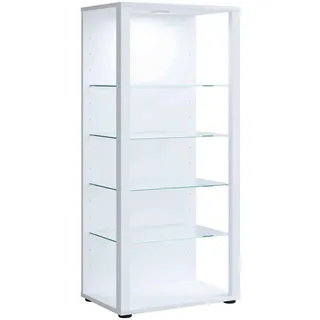 VCM Vitrine Weiß, Glas, 4 Fächer, 51.8x114.5x34.8 cm, stehend, Wohnzimmer, Wohnwände, Vitrinenschränke