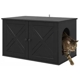 vidaXL Katzenhaus Schwarz 85 x 55 x 50,5 cm Holzwerkstoff