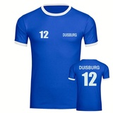 multifanshop multifanshop® Kontrast T-Shirt - Duisburg - Trikot Nummer 12 - Druck weiß