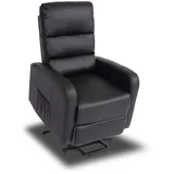 Mendler Fernsehsessel HWC-K62, Sessel Relaxsessel TV-Sessel Liege, Liegefunktion Aufstehhilfe, Metall Kunstleder ~ schwarz