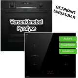 Bosch Herdset Bosch Backofen Pyrolyse + Keenberk Induktionskochfeld Flexzonen autark 60 cm