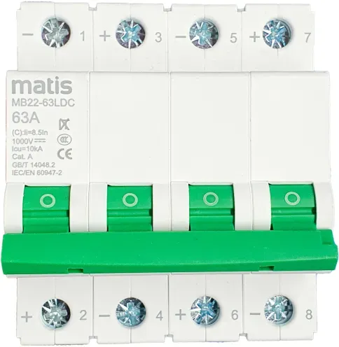 Matis DC-Leitungsschutzschalter Photovoltaik 4-polig 1000V 63A