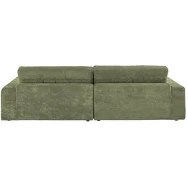 KAWOLA Ecksofa Lana Cord Recamiere rechts olivgrün