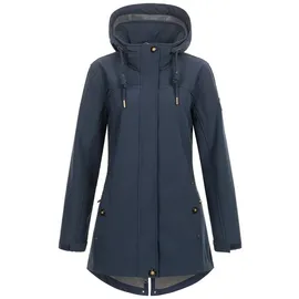 ankerglut Softshellmantel Kurzmantel mit Kapuze Gefüttert Übergangsjacke #ankerglutbrise Softshelljacke, Navy, 44