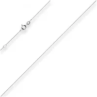 Schmuck Krone Goldkette 0,8mm Ankerkette flach aus 585 Weißgold 45cm, Gold 585 silberfarben