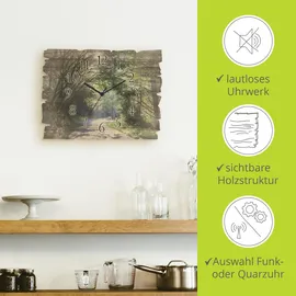 ARTland Holzuhr Sonniger Wald 40,0 cm U1TD grün