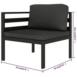 vidaXL Garten-Lounge-Set 10-tlg. Aluminium anthrazit
