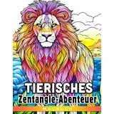 majosta Tierisches Zentangle-Abenteuer Malbuch: Ein pädagogisches Ausmalbuch für Kinder - Entdecken, Gestalten und Lernen