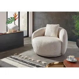 Woood Livetastic Sessel Oscar, Natur, Textil, 78x64x79 cm, Sitzfläche 360° drehbar, Wohnzimmer, Sessel, Sonstige Sessel