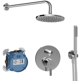 Ideal Standard Ceraline Armaturen-Paket Komplett-Set, Waschtischarmatur Badearmatur Bad-Wasserhahn Mischbatterie, Wassersparend, Chrom