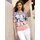Classic Basics Sieh an! 3/4-Arm-Shirt in weiß-koralle-bedruckt | Gr.: 50
