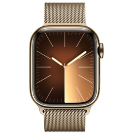 Apple Watch Series 9 GPS + Cellular 41 mm Edelstahlgehäuse gold, Milanaise Armband gold One Size