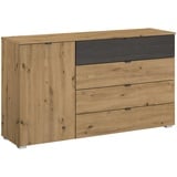 Rauch Kommode »Apollon«, mit Tür und 4 Schubladen, 1 Schublade in Absetzung Black oak, braun & Holz - braun