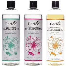 Tierfee Ökologischer Universalreiniger + Geschirrspülmittel + Teppich und Polsterreiniger 5 l